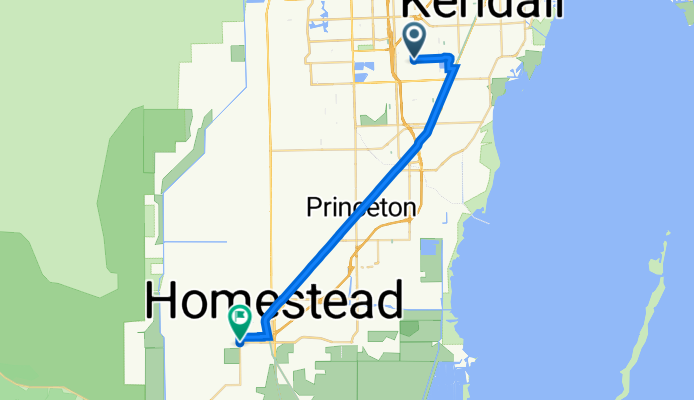 13601–13699 SW 107th Pl, Miami to 34600–34674 SW 192nd Ave, Homestead