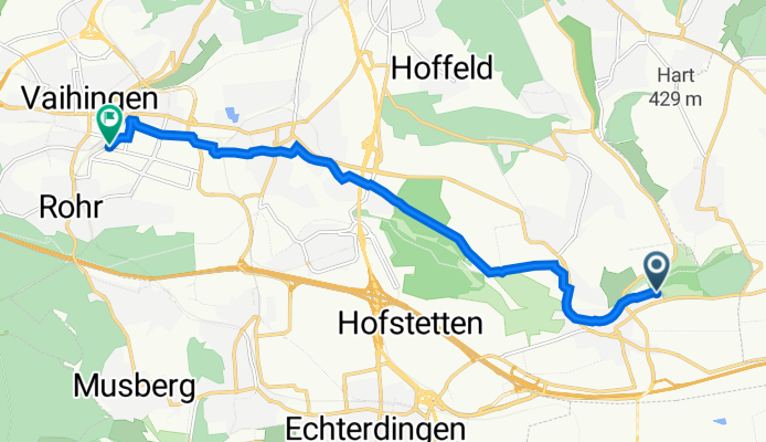 Weidenröschenweg 14, Stuttgart nach Industriestraße 3, Stuttgart