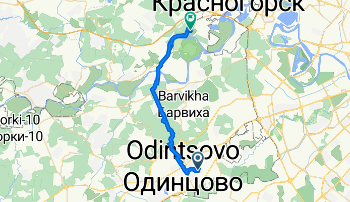 Сосновая улица, 10, Одинцово до Территория Музей-усадьба Архангельское, 3, Городской Округ Красногорск