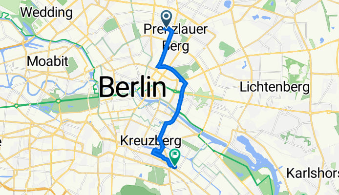 Dunckerstraße 22, Berlin nach Friedelstraße 3A, Berlin