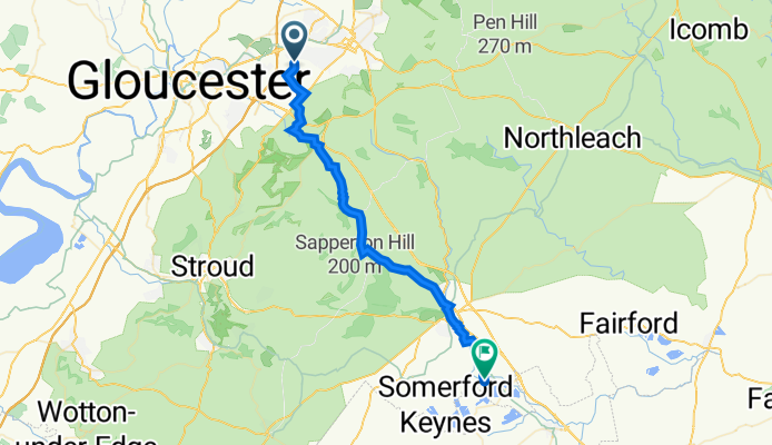 Halfpenny Farm, Cold Pool Lane, Cheltenham to The Ferns, Clarks Hay, Cirencester