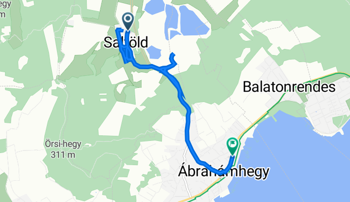 Kossuth utca 5., Salföld to Badacsonyi utca 9–13., Ábrahámhegy