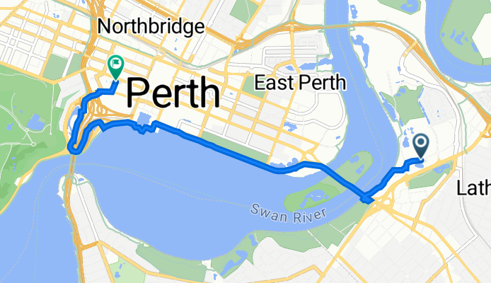 Glenn Pl, Burswood to 197 St Georges Tce, Perth