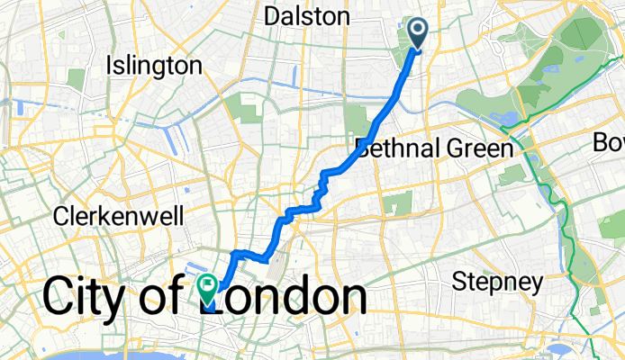 373–375 Helmsley Pl, London to 85 Gresham St, London