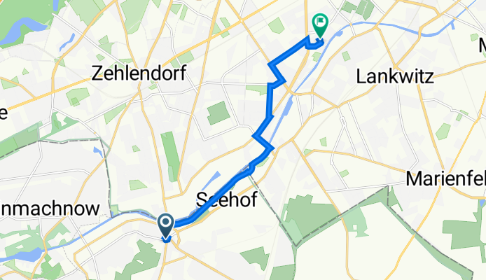 Potsdamer Straße 93, Teltow nach Hindenburgdamm 30, Berlin