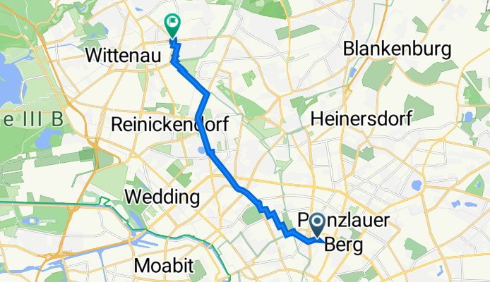 Sredzkistraße 23, Berlin nach Wilhelmsruher Damm 164, Berlin