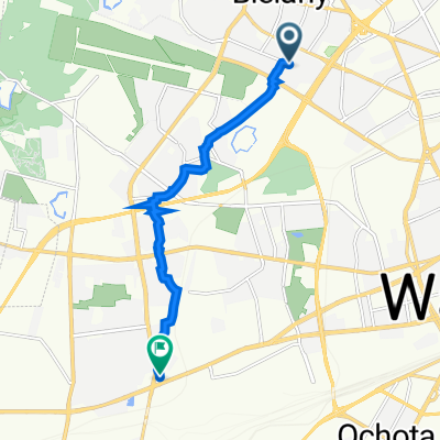 Jana Kochanowskiego 21, Warszawa do Powstańców Śląskich 1, Warszawa