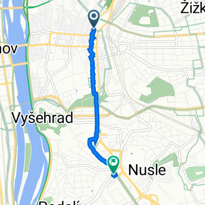 Mezibranská 13, Prague 1 to Na Pankráci, Prague 4