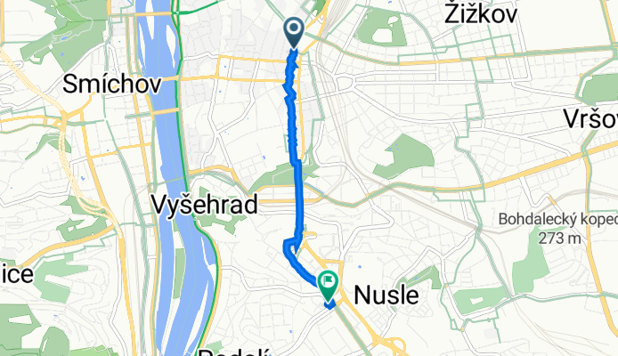 Mezibranská 13, Prague 1 to Na Pankráci, Prague 4