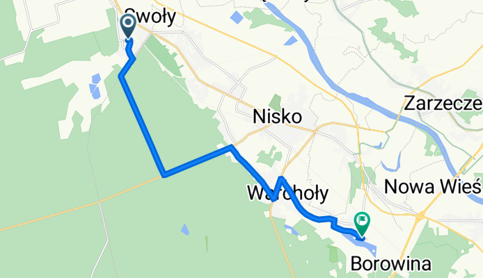 Płka Stanisława Dąbka 10A, Stalowa Wola do Henryka Dąbrowskiego 12, Nisko