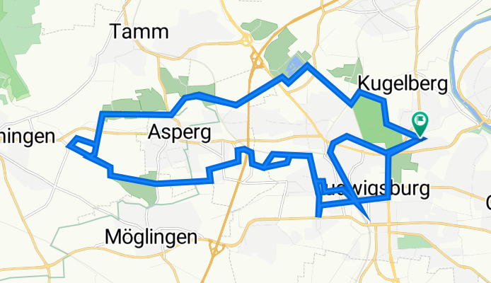 Erwin-Ackerknecht-Straße 5, Ludwigsburg nach Auguste-Supper-Straße 21, Ludwigsburg