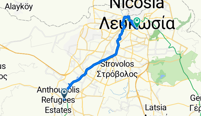 Agiou Georgiou Avenue 62, Lakatamia to Annis Komninis 37, Nicosia