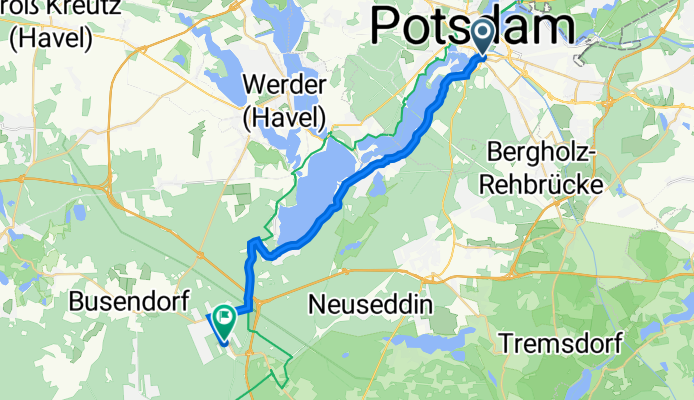 Friedrich-Engels-Straße 102, Potsdam nach Straße der Einheit 37, Beelitz