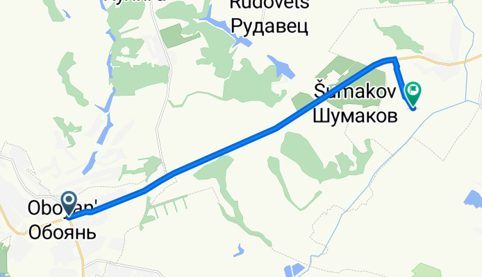От набережная улица д.22, Обоянь до Неизвестная дорога, Красниково