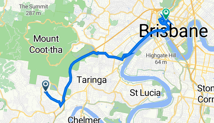 156 Burbong St, Chapel Hill to 500 Wickham Tce, Brisbane