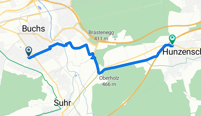 Zollweg 2A, Suhr nach Hauptstrasse 37, Hunzenschwil