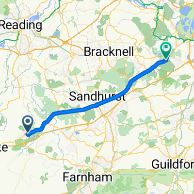 Ramnee, London Road, Hook to Claringsworth House, Portnall Dr, Virginia Water