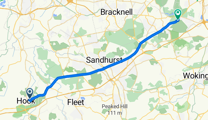 Ramnee, London Road, Hook to Claringsworth House, Portnall Dr, Virginia Water
