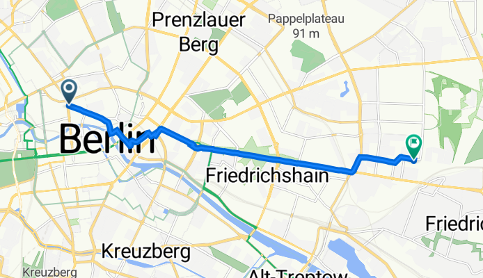Friedrichstraße 113A, Berlin nach Wotanstraße 7, Berlin