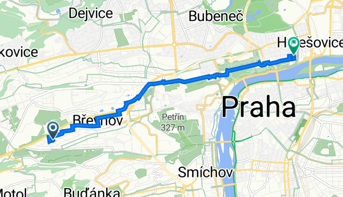Říčanova 884/28, Prague 6 to Veverkova 1410/8, Prague 7