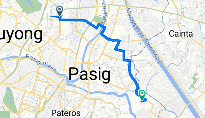 Route from Meralco Avenue 15, Pasig