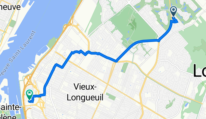 Route from 1925 Rue des Prunelliers, Longueuil
