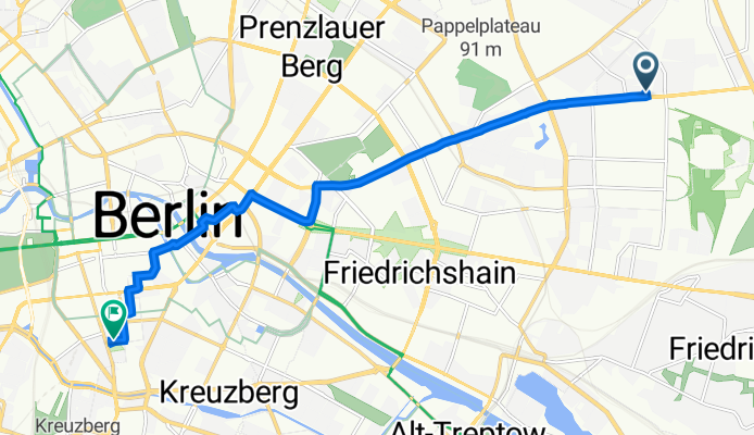 Landsberger Allee 277, Berlin to Puttkamerstraße 3, Berlin