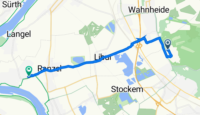 Camp-Spich-Straße 79, Troisdorf nach Friedensstraße 14, Niederkassel