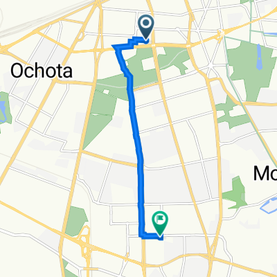Prokuratorska 10, Warszawa do Domaniewska 37, Warszawa