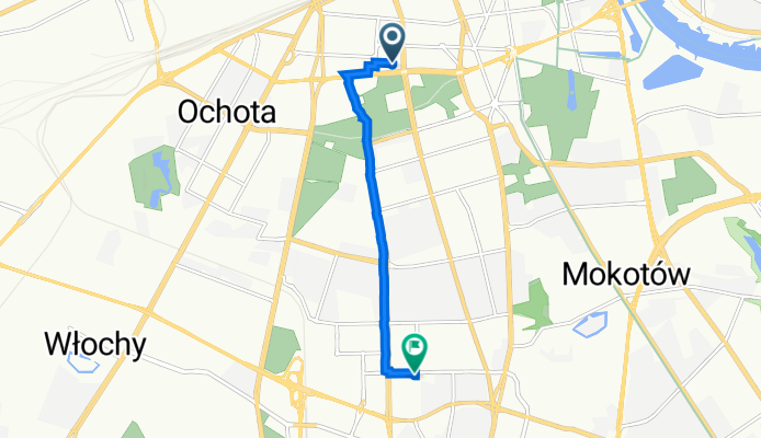 Prokuratorska 10, Warszawa do Domaniewska 37, Warszawa