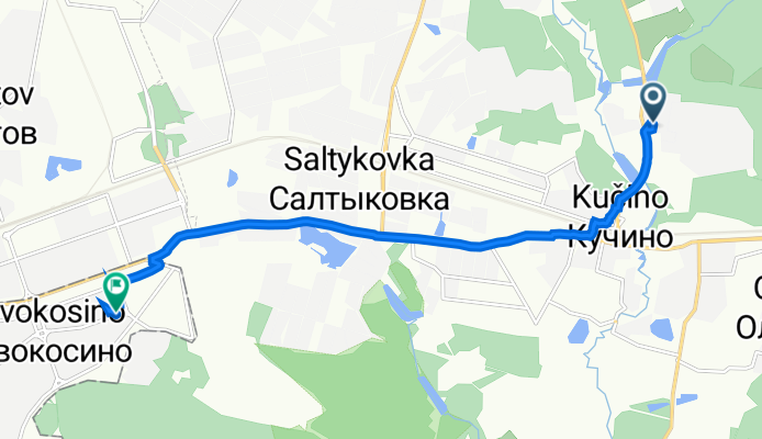 улица Брагина, 1 с3, Балашиха до Новокосинская улица, 51 к1, Москва