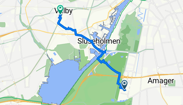 Richard Mortensens Vej 25B, København to Gearhalsvej 1, København