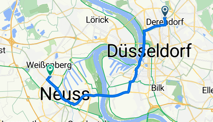 Münsterstraße 156, Düsseldorf nach Fesserstraße 10, Neuss