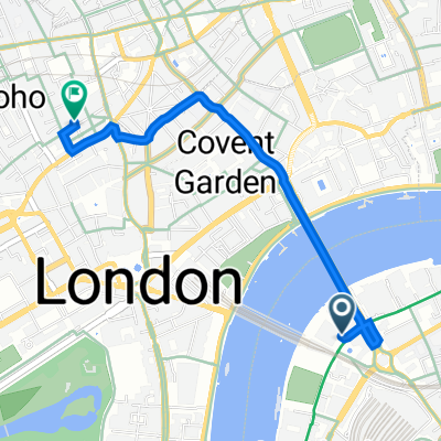 Hayward Gallery, Belvedere Road, London to 43 Frith St, London