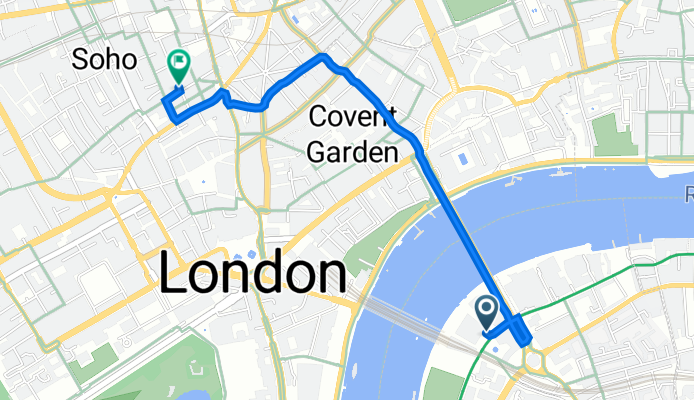 Hayward Gallery, Belvedere Road, London to 43 Frith St, London