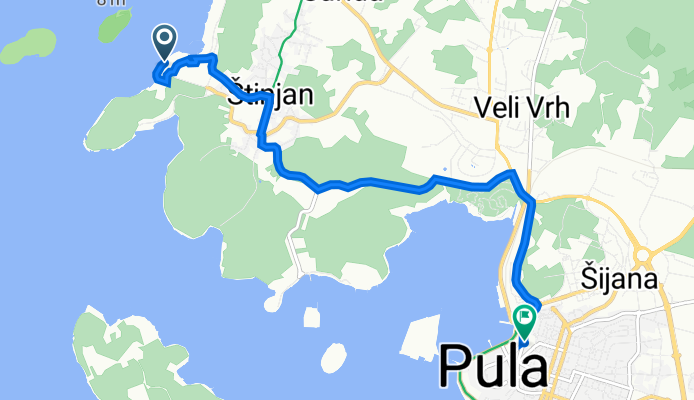 Štinjan, Pula nach Flavijevska ulica, Pula