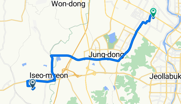은교리 653-4,  to 팔복동2가 306-12, 전주시