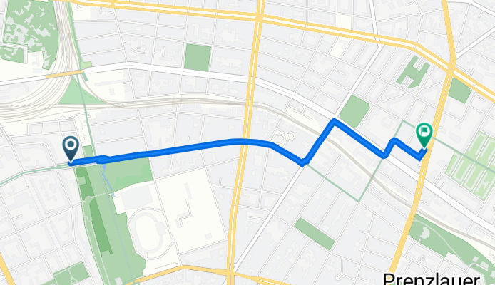 Gleimstraße 62, Berlin to B109 172, Berlin