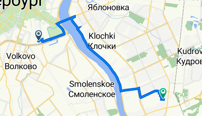 Атаманская улица, 6 литА, Санкт-Петербург до Тельмана улица, 43 к4, Санкт-Петербург