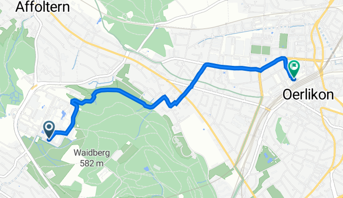 Leopold-Ruzicka-Weg 6–10, Zürich nach Therese-Giehse-Strasse 6, Zürich