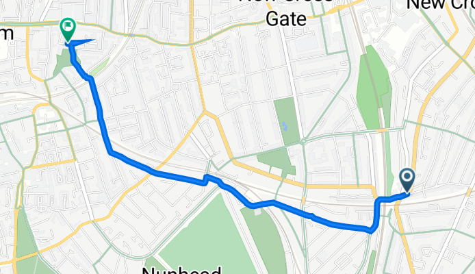 2 Geoffrey Road, London to 2 Wood's Road, London