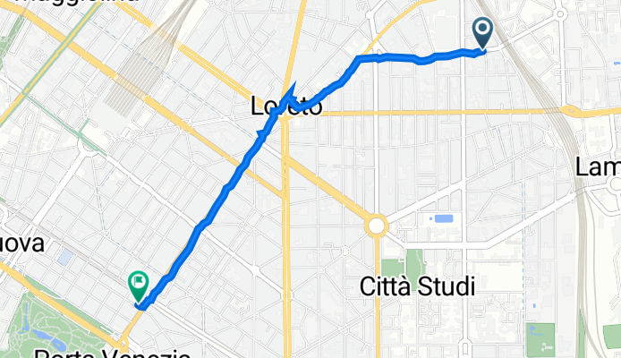 Via Casoretto 52, Milan to Via Lazzaro Palazzi 2A, Milan