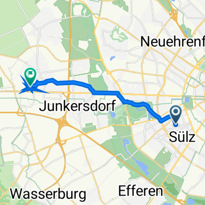 Joseph-Stelzmann-Straße 9A, Köln nach Siegershof 3, Köln