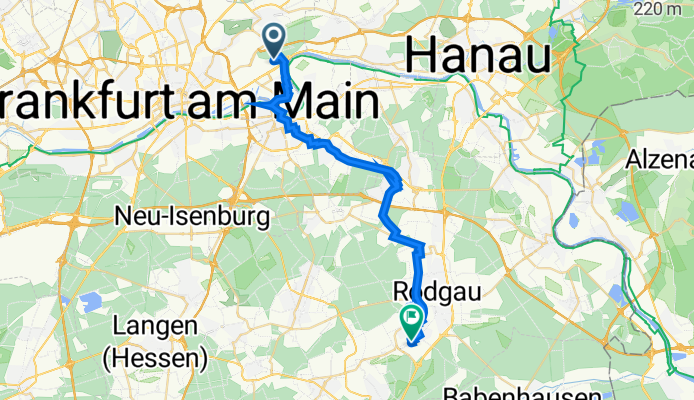 Meerholzer Straße 35, Frankfurt am Main nach Ober-Rodener Straße 132, Rodgau