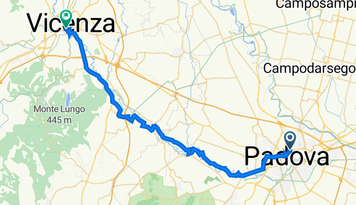 Via Norma Cossetto 1, Padova nach Corso SS. Felice e Fortunato 16, Vicenza