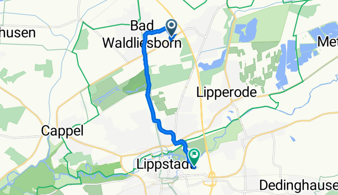 Goldammerweg 42, Lippstadt nach Lüningstraße 24, Lippstadt