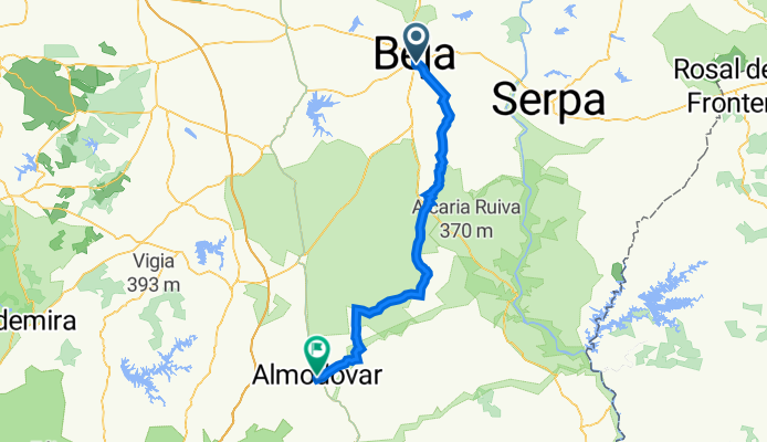 Avenida de Vasco da Gama, Beja to União das freguesias de Almodôvar e Graça dos Padrões, Almodôvar
