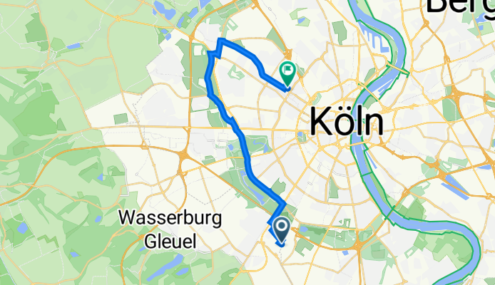 Max-Planck-Straße 44, Hürth nach Fridolinstraße 73, Köln