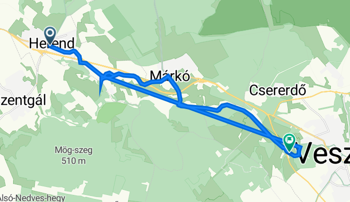 Kossuth Lajos utca 134., Herend to Veszprémvölgyi utca 122., Veszprém