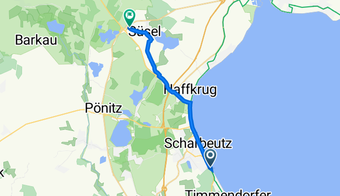 Strandallee, Scharbeutz nach An der Bäderstraße 3, Süsel